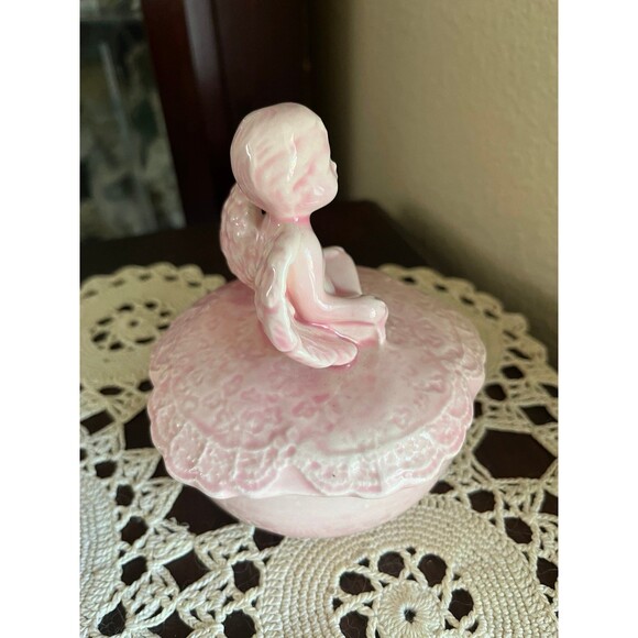 Beautiful Vintage Pink Angel Trinket Dish - Picture 4 of 7